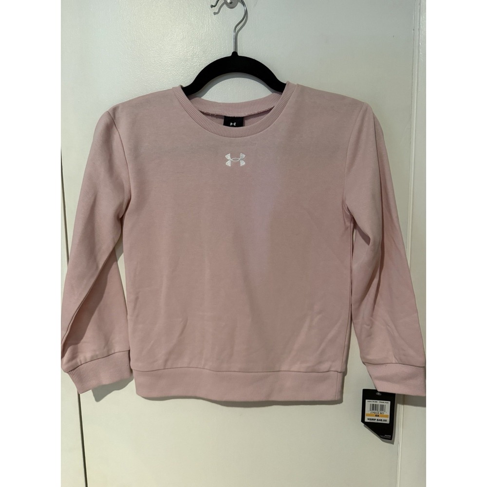 Under Armour Pink Sweatshirt Pants Set Girls Size‎ 6X Crewneck Joggers